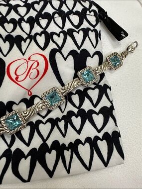 Brighton Silver Bracelet with Blue Stones- Retired.  NWOT w/Brighton bag